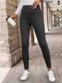 Grafitowe ocieplane legginsy (L)