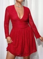 Czerwona koronkowa sukienka (0XL)