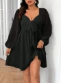 Czarna sukienka długi rękaw (2XL)