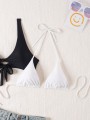 Biały czarny top bikini 2pack (S)