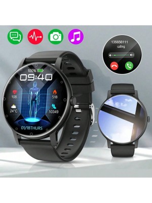 Czarny okrągły smartwatch