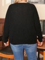 Czarny pleciony sweter długi rękaw (2XL)