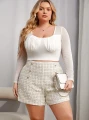 Tweedowe szorty zamek (3XL)