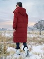 Czerwony płaszcz oversize (S)