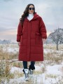 Czerwony płaszcz oversize (S)