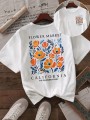 Biały t-shirt nadruk (S)