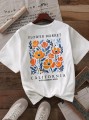 Biały t-shirt nadruk (S)