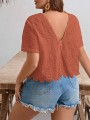 Ażurowa bluzka krótki rękaw (0XL)
