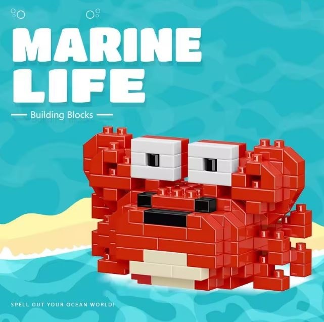 Małe klocki czerwony krab