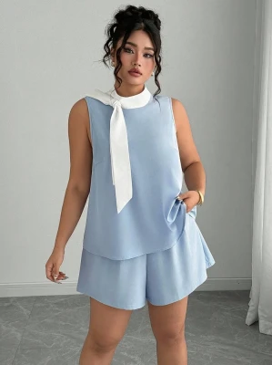 Jasnoniebieski dwuczęściowy zestaw (2XL)