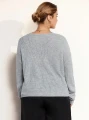 Szary melanżowy sweter koronka (2XL)
