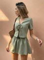Khaki komplet spodenki bluzka (M)
