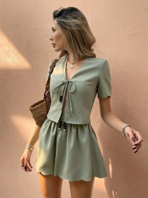 Khaki komplet spodenki bluzka (M)