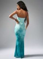 Cieniowana sukienka maxi cut out (L)
