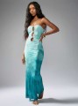 Cieniowana sukienka maxi cut out (L)