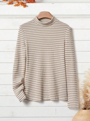 Dwukolorowy cienki sweter wzór (L)