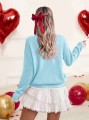 Jasnoniebieski sweter napis (M)