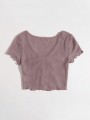 Fioletowy teksturowany top (XS)