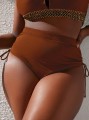 Brązowy prążkowany dół bikini (3XL)