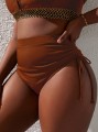 Brązowy prążkowany dół bikini (3XL)