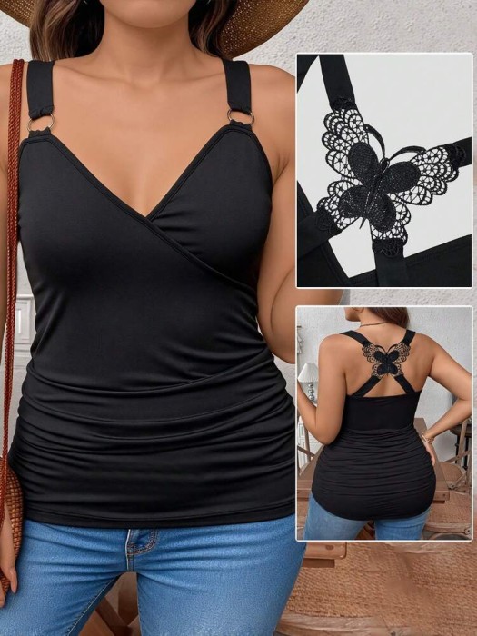 Czarny top hafty (2XL)