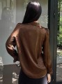 Luźna koszula długie rękawy krawat (M)