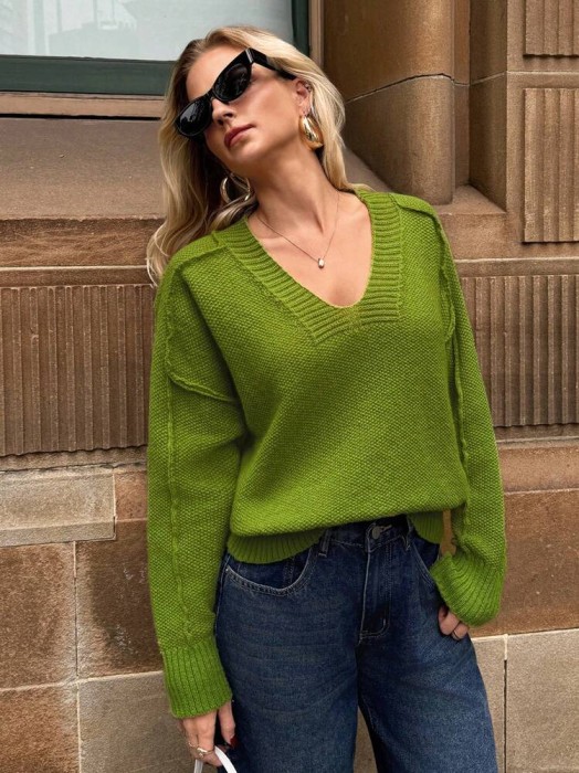 Zielony sweter oversize (L)