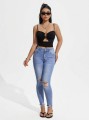 Niebieskie jeansy rurki dziury (M)