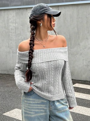 Szary melanżowy sweter (1XL)