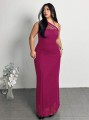 Siateczkowa maxi sukienka (0XL)