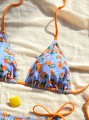 Niebieskie bikini kąpielowe wzór (L)