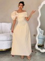 Plisowana sukienka maxi (XL)