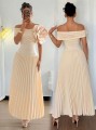 Plisowana sukienka maxi (XL)