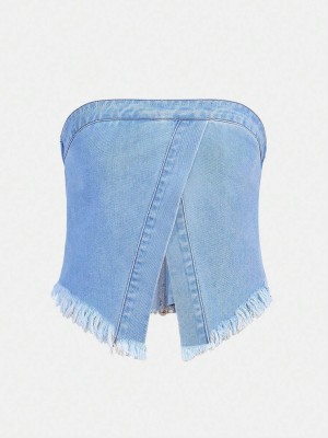 Niebieski jeansowy top (16L)