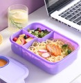 Fioletowy pojemnik na lunch sztućce