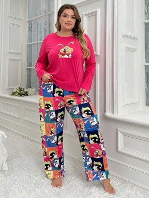 Kolorowa piżama nadruk (2XL)