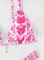 Jasnoróżowe bikini kąpielowe kwiaty (0XL)
