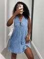 Niebieska jeansowa sukienka mini (M)