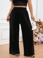 Czarne plisowane spodnie (1XL)