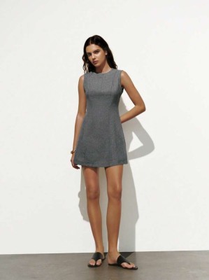 Szara sukienka mini melanż (XL)