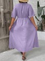 Fioletowa sukienka marszczenia (1XL)