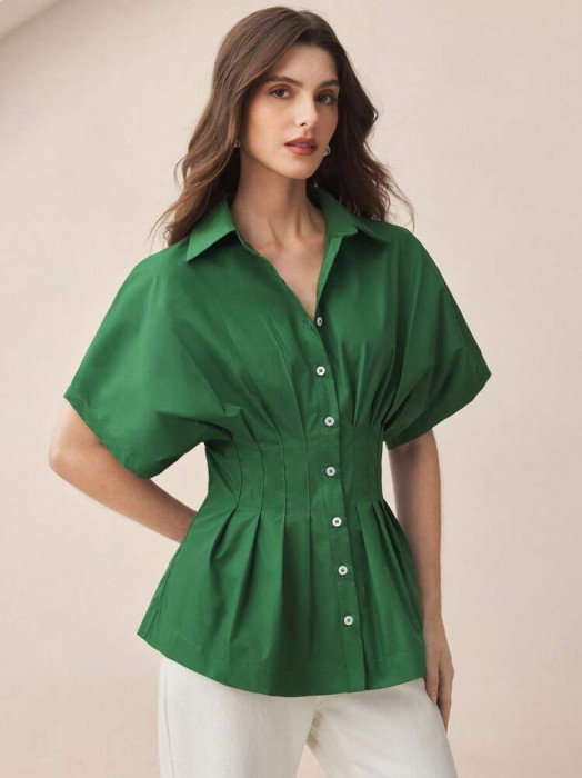 Zielona taliowana koszula (XL)