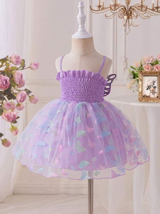 Tiulowa sukienka motyle 3D (3-6M)