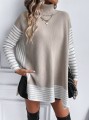 Beżowy sweter oversize rozcięcia (M)