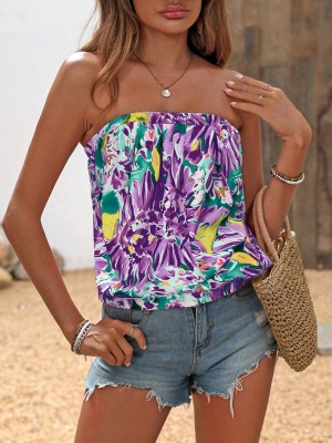 Kolorowy wzorzysty top (S)