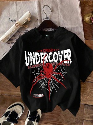 Czarny t-shirt nadruk (2XL)
