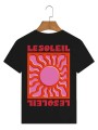 Czarny prosty t-shirt nadruk (XL)