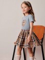 Kolorowy komplet spódnica t-shirt (5L)