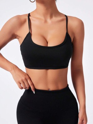 Czarny top odkryte plecy (M)