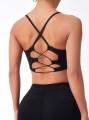 Czarny top odkryte plecy (M)
